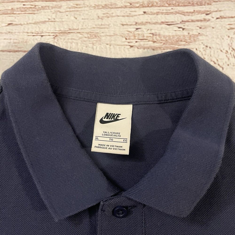 Nike Embroidered Swoosh Blue Short Sleeve Polo Shirt Men's Size XL - Picture 4 of 7
